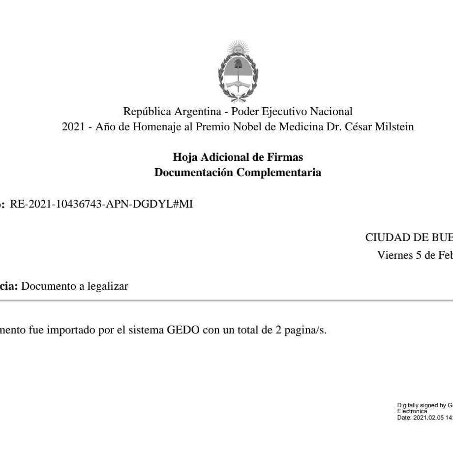 Legalización Ministerio Interior